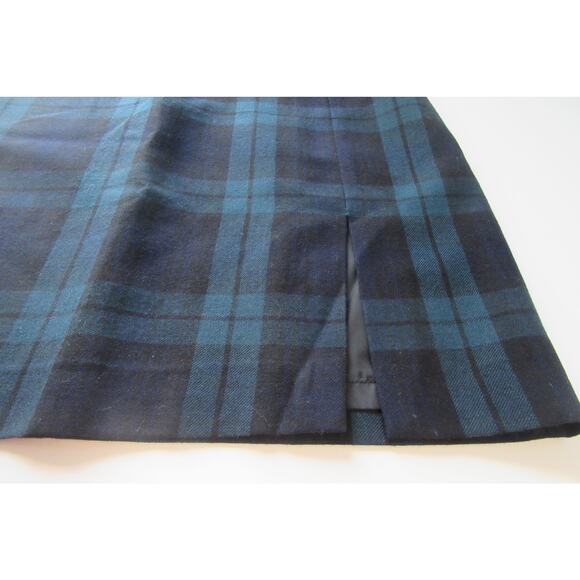 Alanni By Donny Brook 100% Wool Blue/Green Plaid Skirt Women 14  Made In Ukraine - Picture 3 of 12